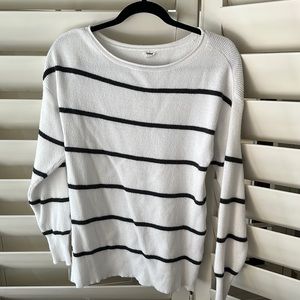 garage black and white stripped sweater